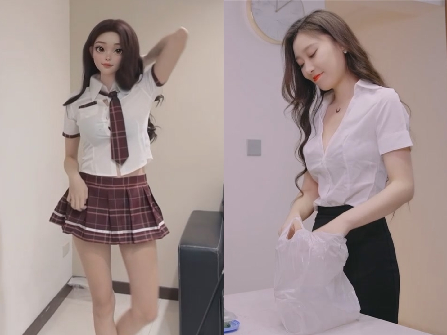 極品身材女神蝴蝶小姐穿JK制服勾引男友激情性愛／Una尤奈躲飯桌吮吸雇主肉棒撕裂黑絲扛腿速插 720p